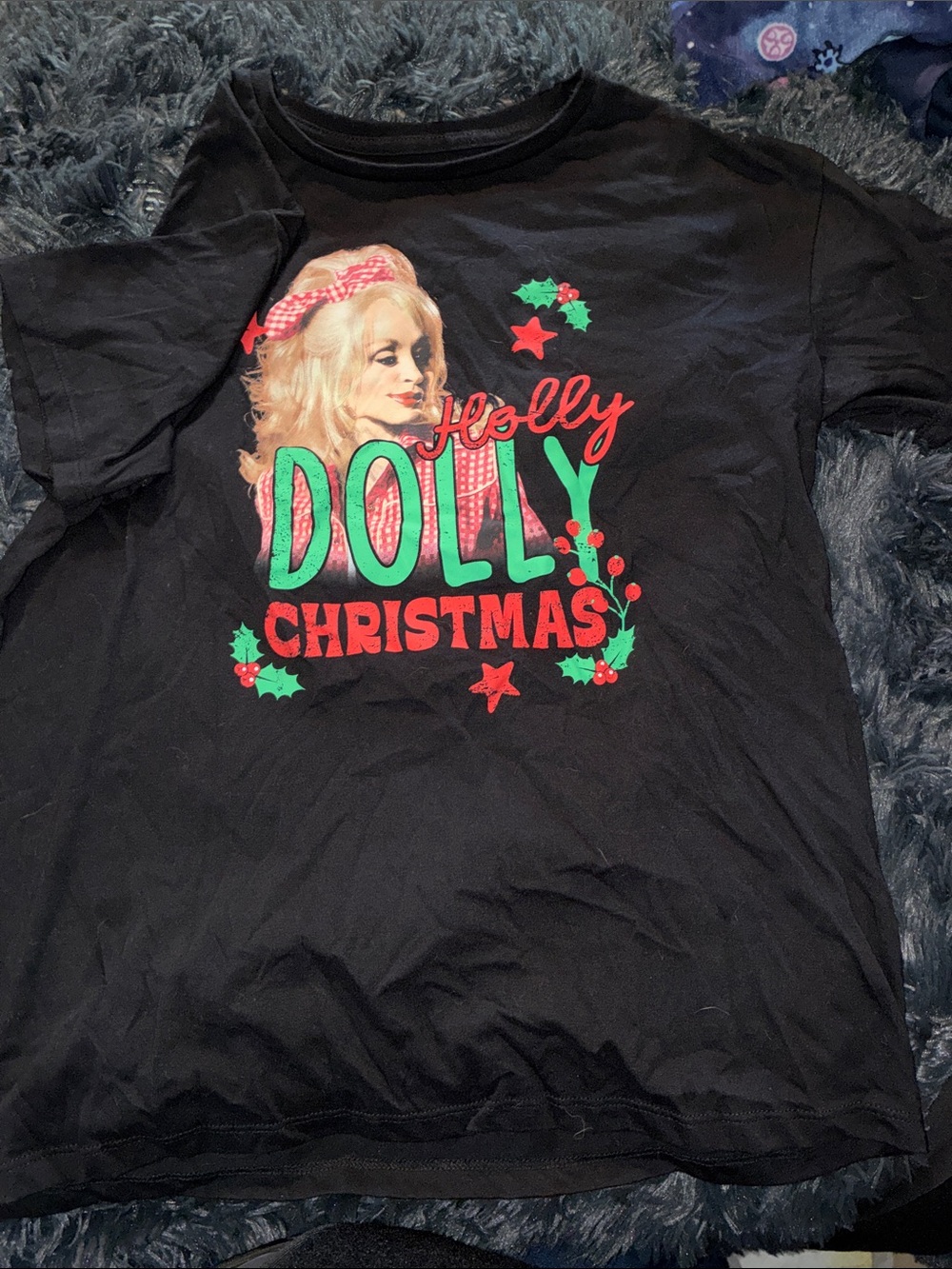 Dolly Christmas women’s/ Kids' Graphic Tee - Black